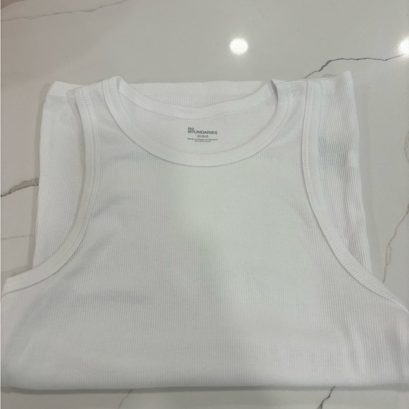 No Boundaries White Ribbed Tee XS - Picture 1 of 2
